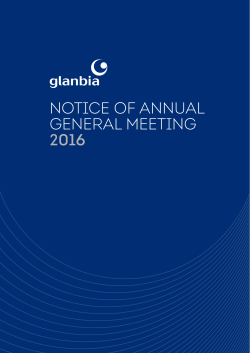 notice of annual general meeting 2016