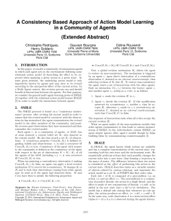 A Consistency Based Approach of Action Model