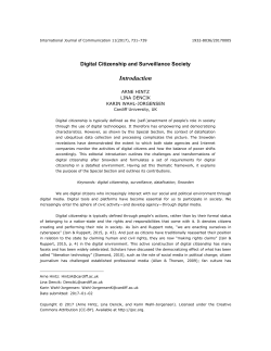 Digital Citizenship and Surveillance Society: Introduction