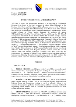 Number: X-KR/06/200 - Sud Bosne i Hercegovine
