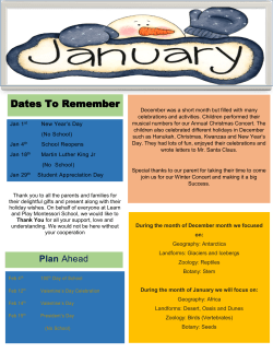 January Newsletter 2016 - Learn And Play Montessori School