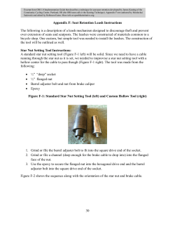 30 Appendix F: Seat Retention Leash Instructions The following is a