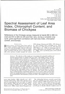 Spectral Assessment of Leaf Area Index, Chlorophyll Content