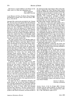 Larry Berman. No Peace, No Honor: Nixon, Kissinger, and Betrayal