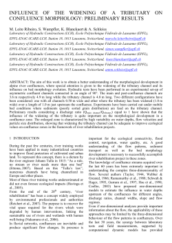 INFLUENCE OF THE WIDENING OF A TRIBUTARY ON