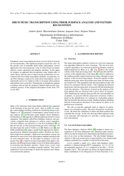Drum Music Transcription Using Prior Subspace Analysis and