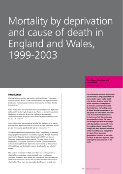 Mortality by deprivation and cause of death in England and Wales