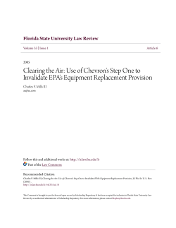 Clearing the Air: Use of Chevron`s Step One to Invalidate EPA`s