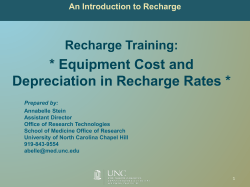 Equipment Cost and Depreciation in Recharge Rates
