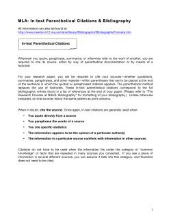 Formatting Citations