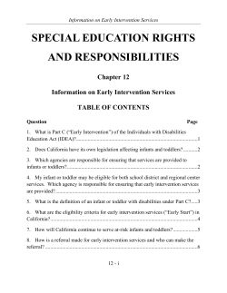 SPECIAL EDUCATION RIGHTS AND RESPONSIBILITIES