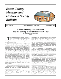 Bulletin Vol 55 - Essex County Museum