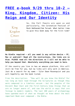 King, Kingdom, Citizen: His Reign and Our Identity