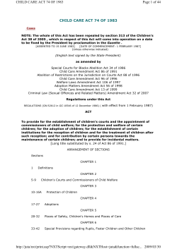 Child Care Act, 1983 - Department of Justice