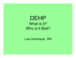 DEHP What is it? Why is it Bad?