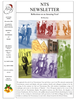 nts newsletter - The Nelson Thomlinson School