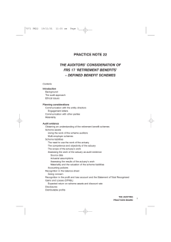 PN 22 The Auditors` Consideration of FRS 17 `Retirement Benefits`