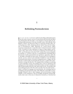 Rethinking Postmodernism