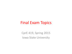 Final Exam Topics