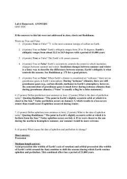 Lab 6 Homework ANSWERS GEO 302C If the answers to this lab