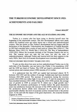 the turkish economic development since 1923
