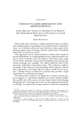 EVIDENCE IN LABOR ARBITRATION