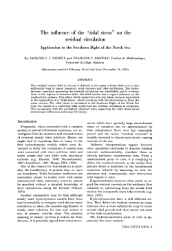 The influence of the &ldquo;tidal stress&rdquo; on the residual circulation