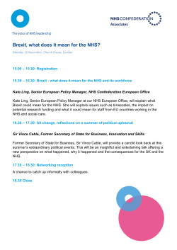 Brexit, what does it mean for the NHS?