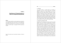 Synthesis and Characterisation of Calcium