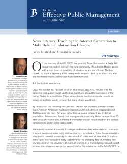 News Literacy: Teaching the Internet Generation to Make Reliable