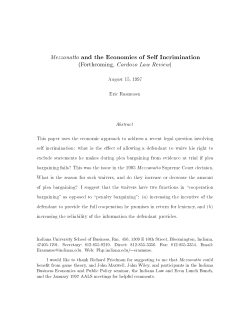 Mezzanatto and the Economics of Self Incrimination