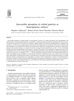 Irreversible adsorption of colloid particles at heterogeneous surfaces