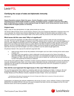 Clarifying the scope of state and diplomatic immunity