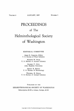 PROCEEDINGS Helminthological Society of Washington