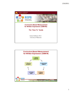 Curriculum-Based Measurement for Written Expression (CBM-W)