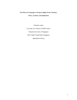 Eduardo Araral Lee Kuan Yew School of Public Policy National