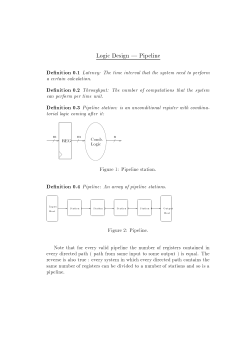 Logic Design Pipeline Definition 0.1 Latency: The time
