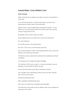 Ionized Water: Cures Athlete`s Foot