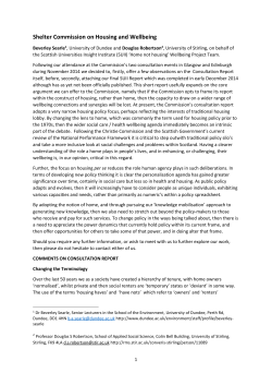 Stirling University - Commission on housing and wellbeing
