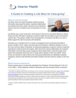 A Guide to Creating a Life Story for Care-giving1