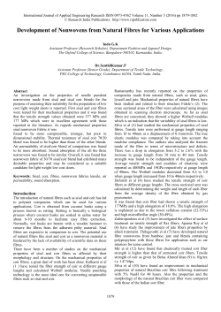 Development of Nonwovens from Natural Fibres