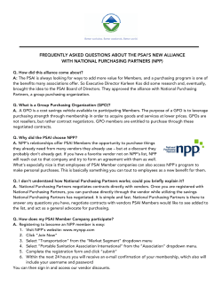 frequently asked questions about the psai`s new alliance with