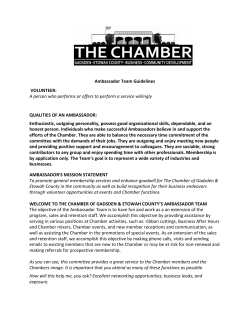 Ambassador Team Guidelines ​VOLUNTEER: A person who