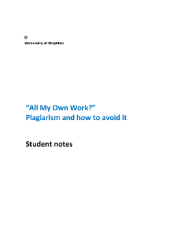 Plagiarism and How to Avoid It
