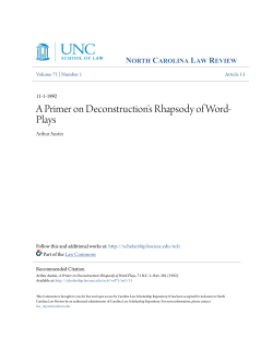 A Primer on Deconstruction`s Rhapsody of Word