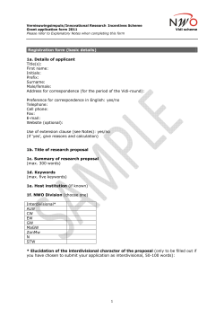 2011 Vidi Form DEF VOORBEELD