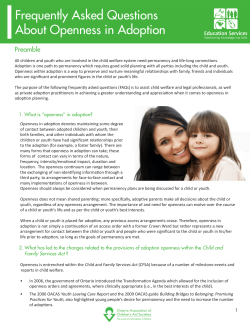 Frequently Asked Questions About Openness in Adoption