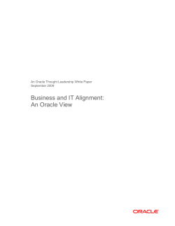 Business and IT Alignment: An Oracle View