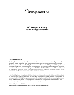 AP&reg; European History 2011 Scoring Guidelines - AP Central