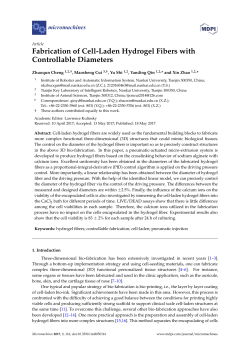 Fabrication of Cell-Laden Hydrogel Fibers with Controllable Diameters